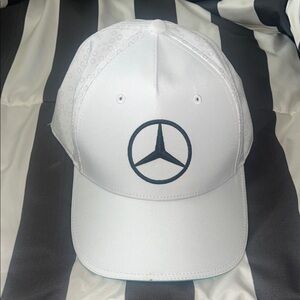Mercedes AMG Petronas White Cap with Black Logo